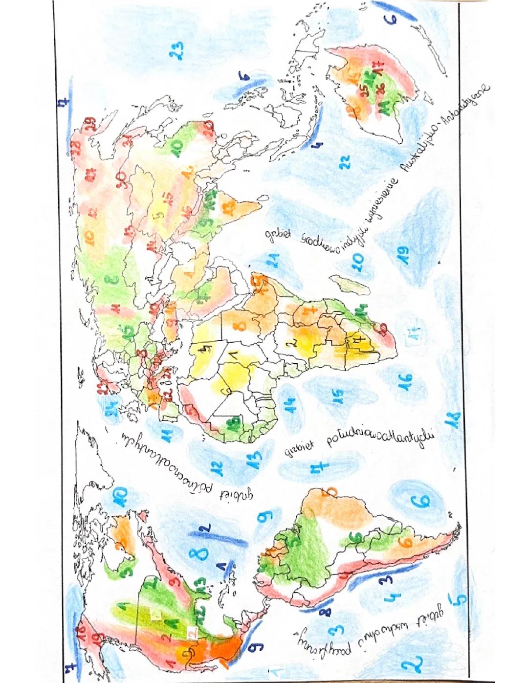 świat, mapa fizyczna 
