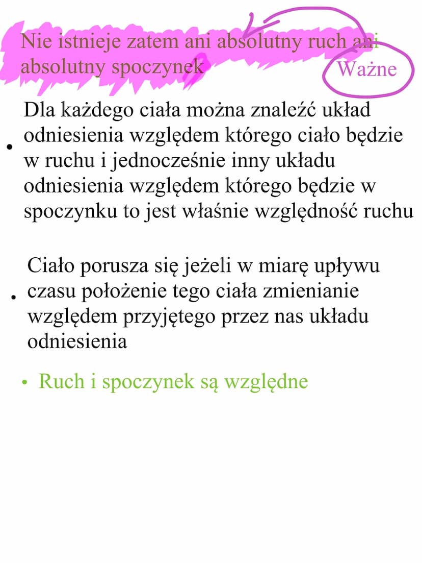 In a world you know
nothing, there will be surprises if
you go on FIZYKA
RUCH I JEGO WZGLĘDNOŚĆ
●
• Jednostką drogi jest metr
Przemieszczeni