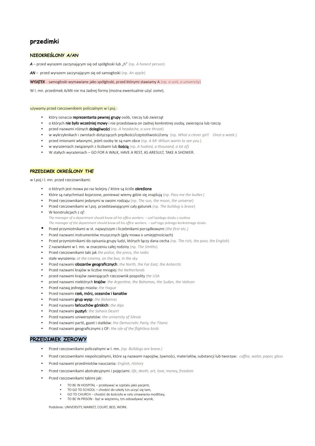 Przedimki i zdania warunkowe – Wyjaśnienie 0, 1, 2, 3