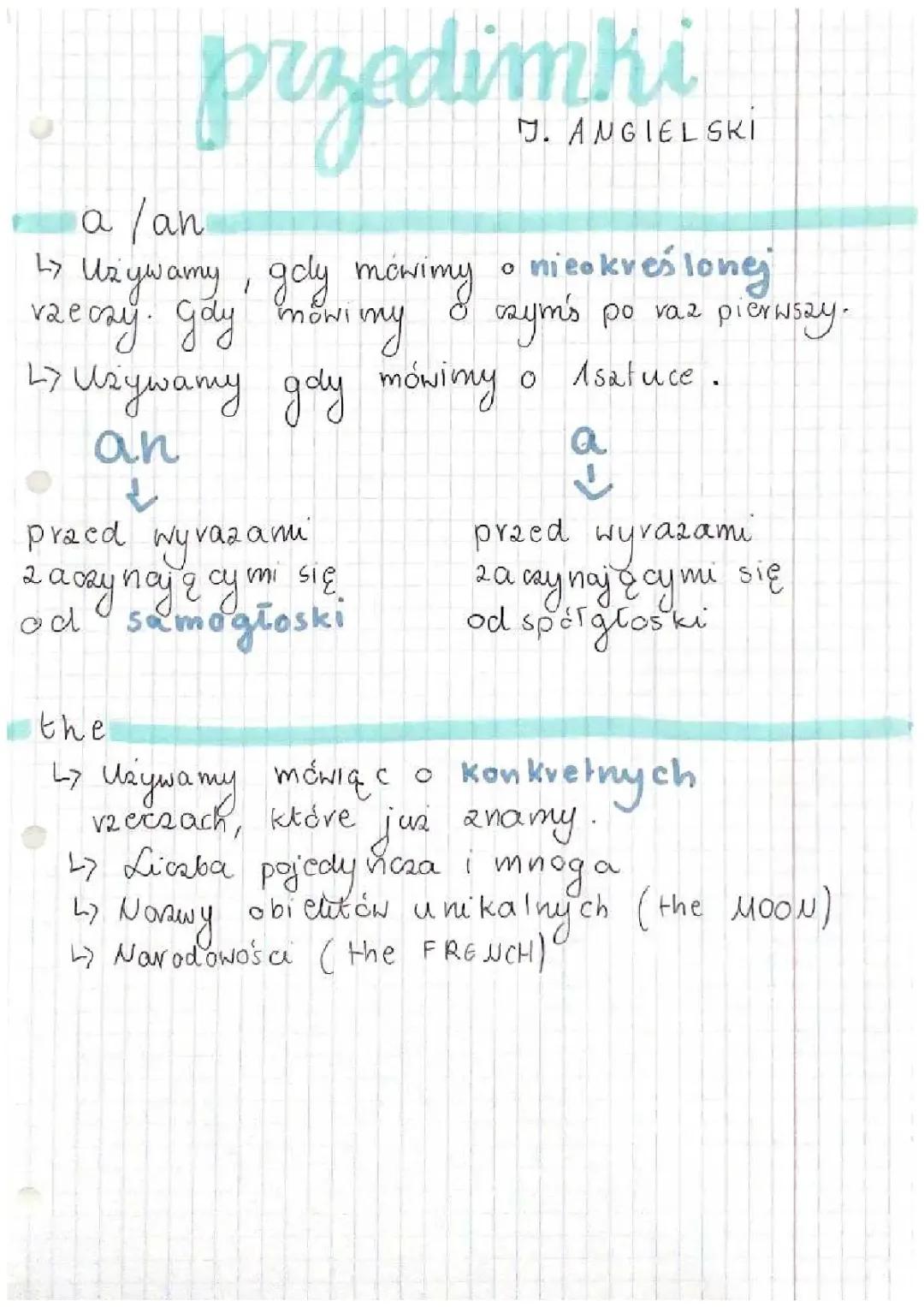 Jak używać przedimków 'a', 'an' i 'the' w języku angielskim