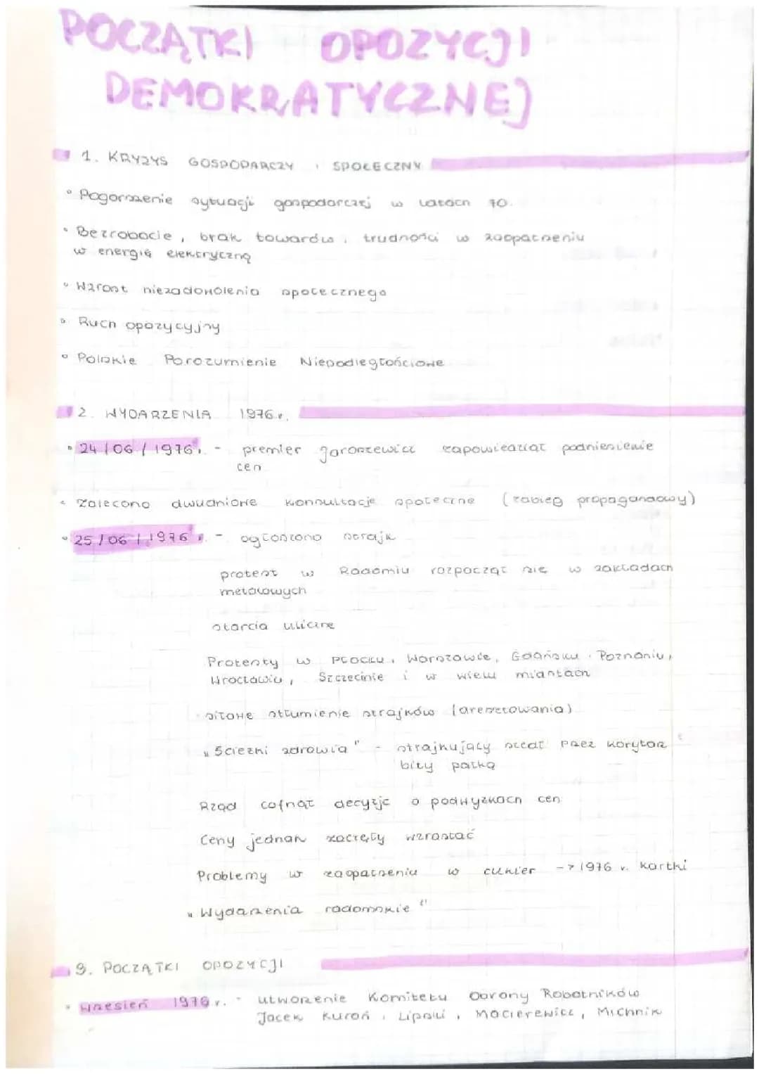 Początki opozycji demokratycznej 