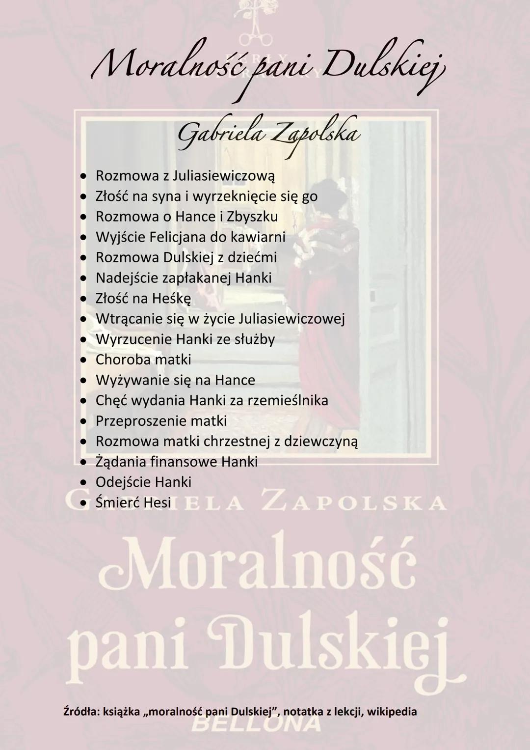 Moralność pani Dulskiej
LITERATURY
Bohaterowie:
Aniela Dulska
Felicjan Dulski
Mela
• Hesia
• Hanka
●
Gabriela Zapolska
Zbyszko
Juliasiewiczo
