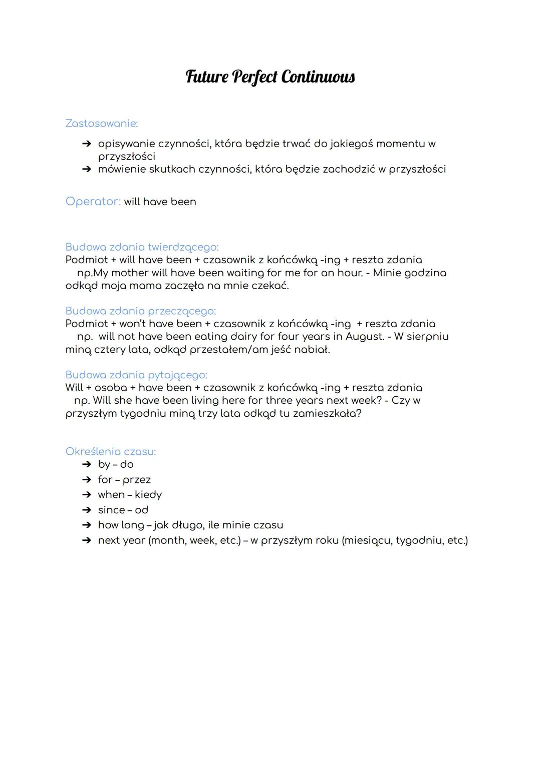 Future Perfect Continuous