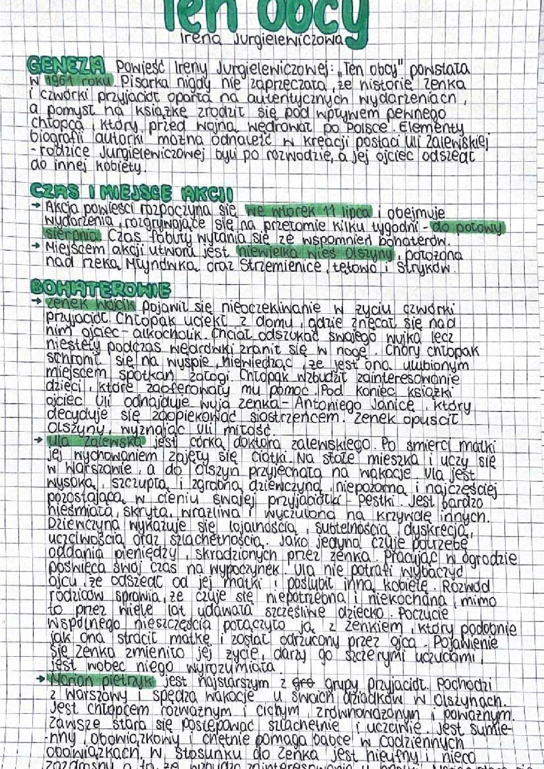 Analiza i opracowanie powieści „Ten Obcy”