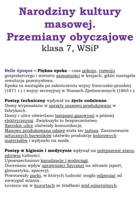 Know Narodziny kultury masowej.  Przemiany obyczajowe (klasa 7, WSiP) thumbnail
