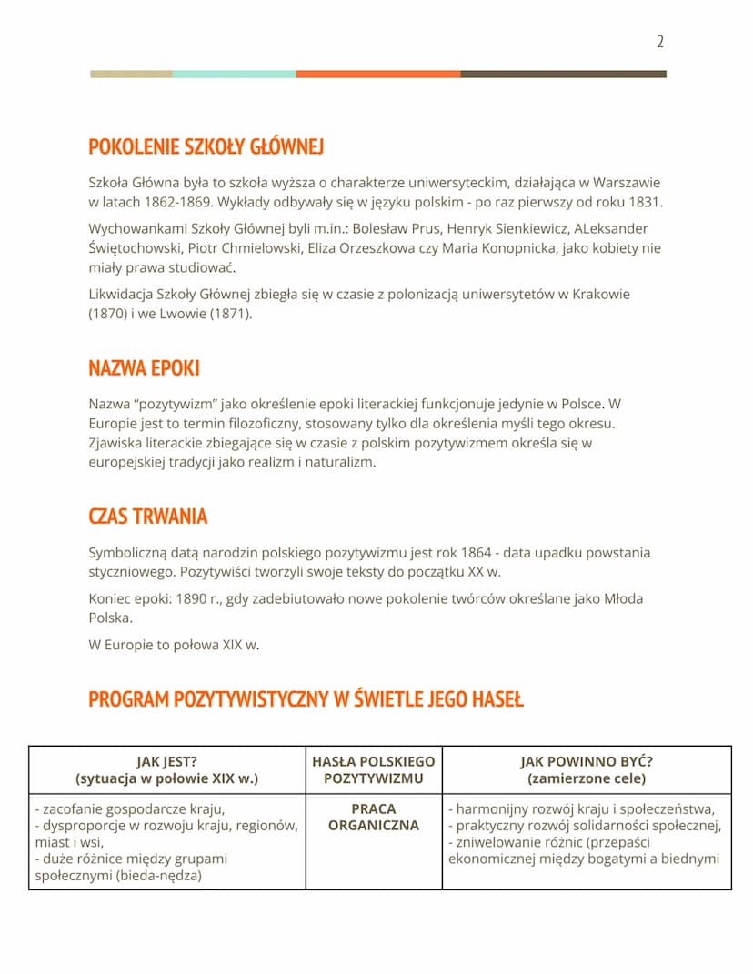 POZYTYWIZM
Pozytywizm, czyli literatura na miarę “wieku pary i elektryczności".
CHARAKTERYSTYKA SYTUACJI CZŁOWIEKA POŁOWY XIX W.
POZYTYWNE A