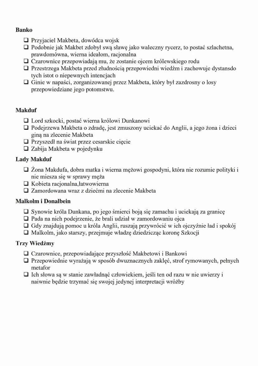 MAKBET
Wiliam Shakespeare
CZAS I MIEJSCE AKCJI:
Akcja rozgrywa się w Szkocji i Anglii, a także na wrzosowiskach, polu bitwy i obozie
wojskow