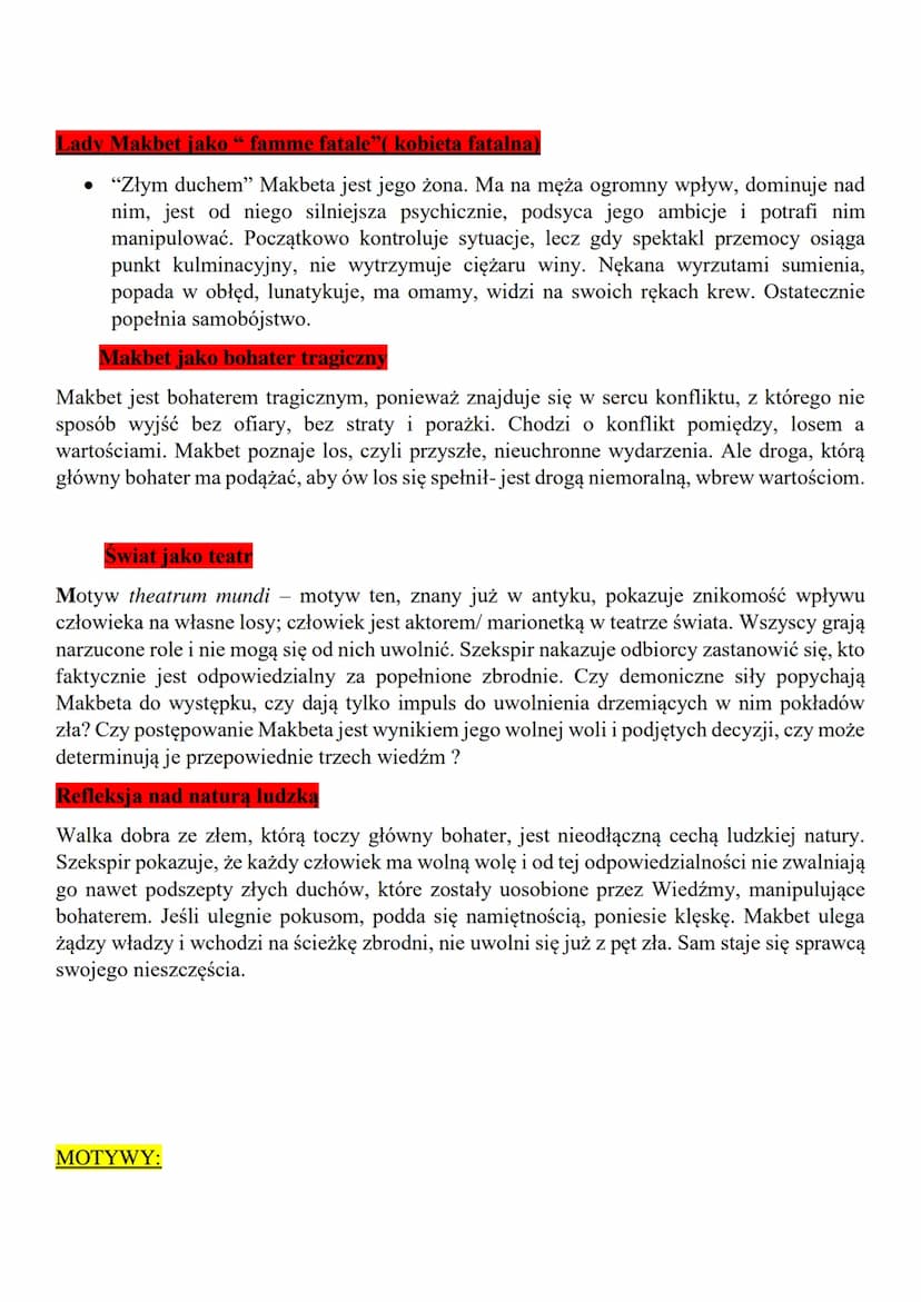 MAKBET
Wiliam Shakespeare
CZAS I MIEJSCE AKCJI:
Akcja rozgrywa się w Szkocji i Anglii, a także na wrzosowiskach, polu bitwy i obozie
wojskow