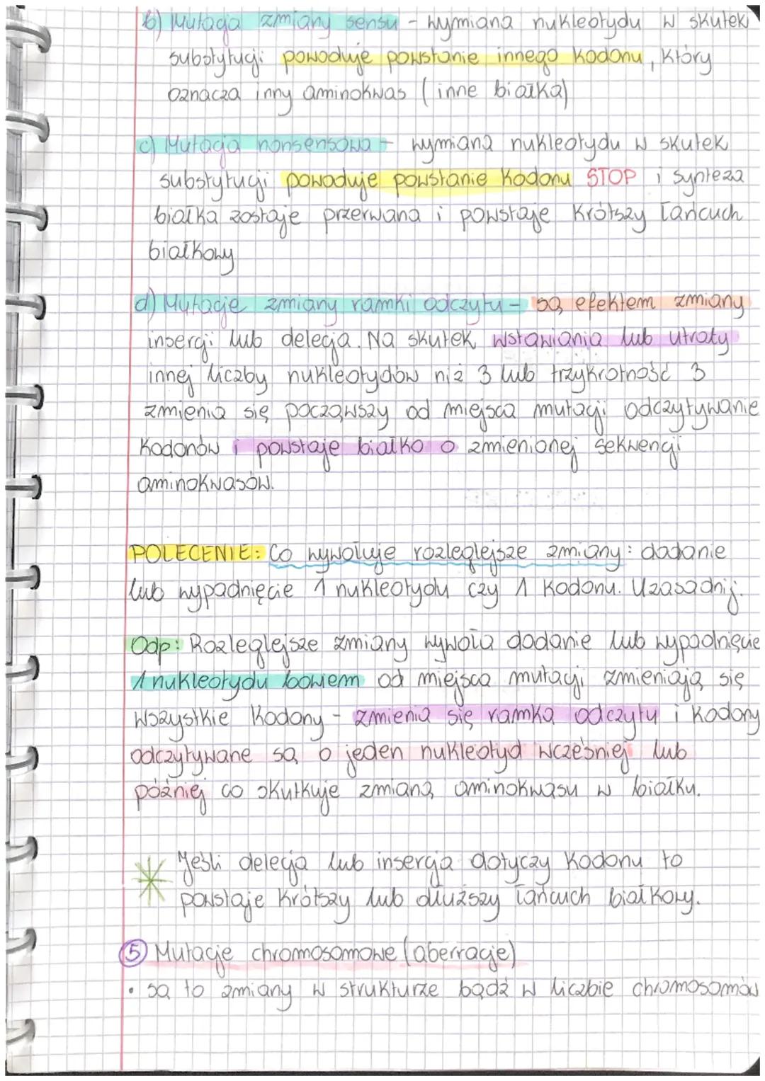 LEKCIA

Temat:MUTACYE

MUTACJA

• nagie, traale zmiany w materiale genetycznym

• większośc mutagi jest nekomustna provada do chorob
genetyc
