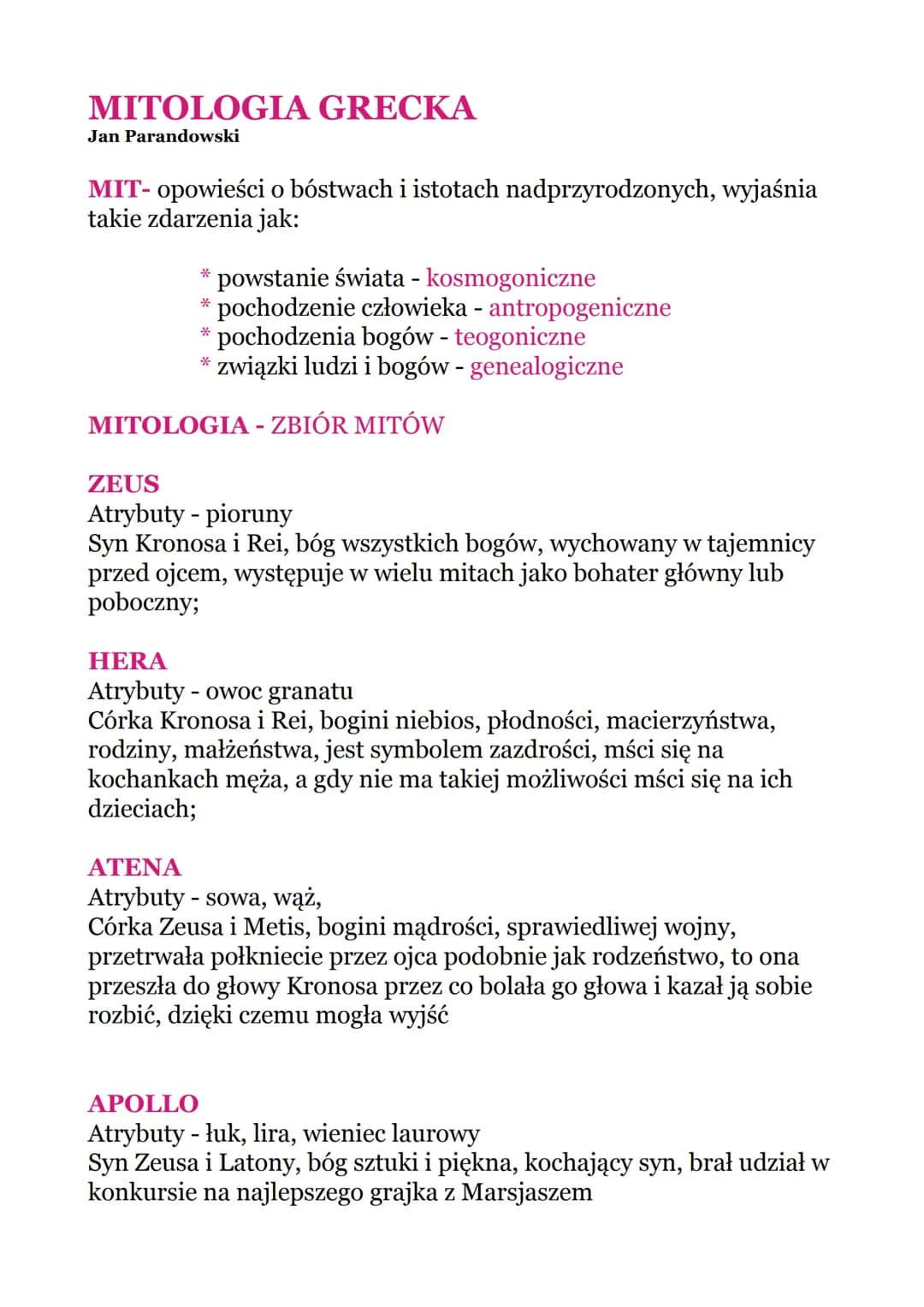 
<p>Mitologia grecka to zbiór mitów opowiadających o bóstwach i istotach nadprzyrodzonych. Jan Parandowski jest autorem jednej z najbardziej
