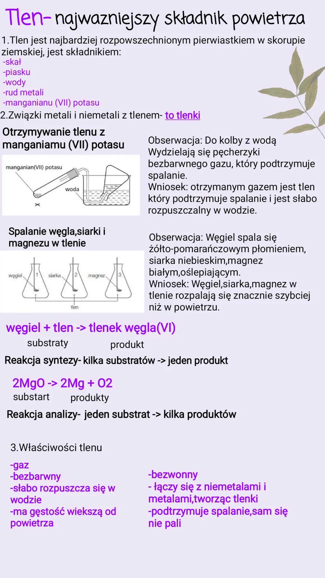 Tlen-najważniejszy składnik powietrza