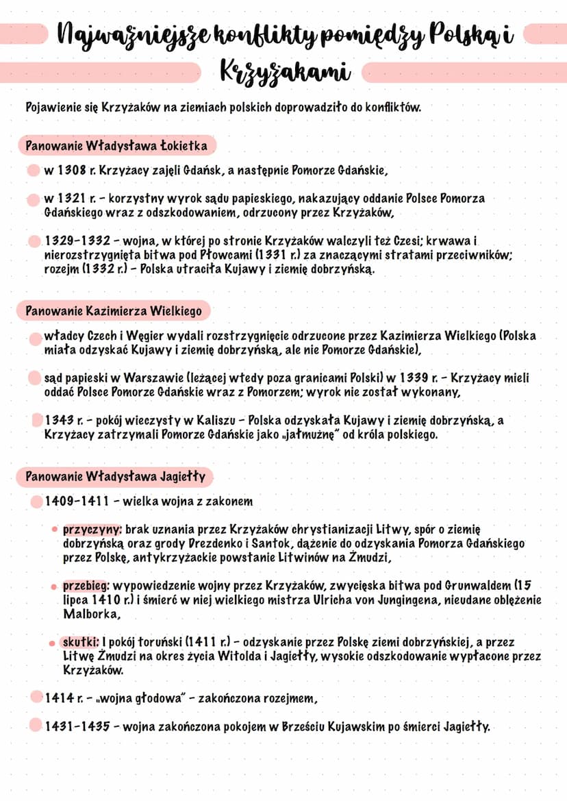 Relacje poljsko hrjyjachie
Krzyzacy
Krzyżakami w Polsce nazywano przedstawicieli rycerskiego Zakonu Szpitala Najświętszej
Marii Panny Domu N