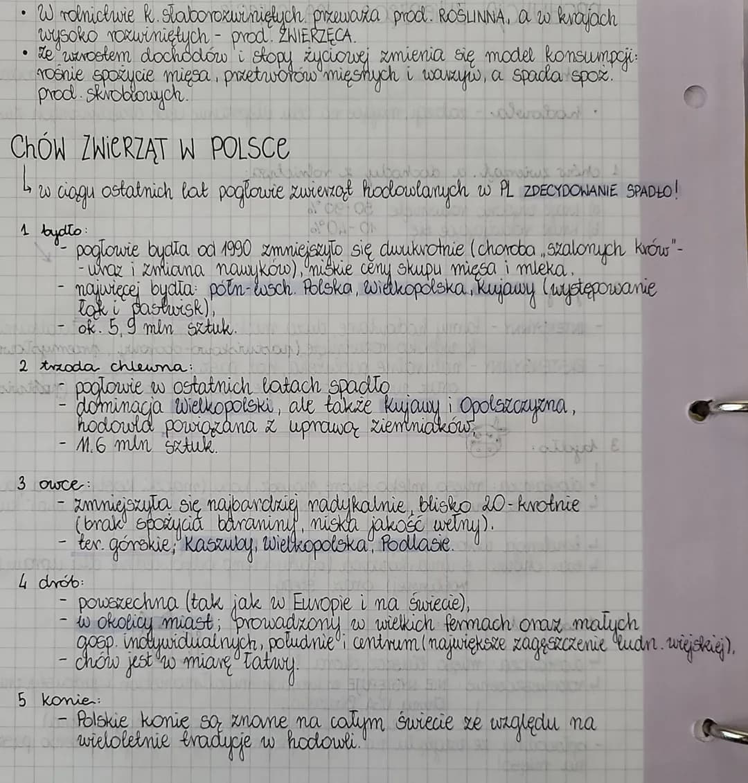 PRODUKCJA ZwierzęCA NA Świecie
chów - wozelka działalność człowieka związana ze zwierzęłami gospodarczymi.
hodowla - zabiegi, mające na celu