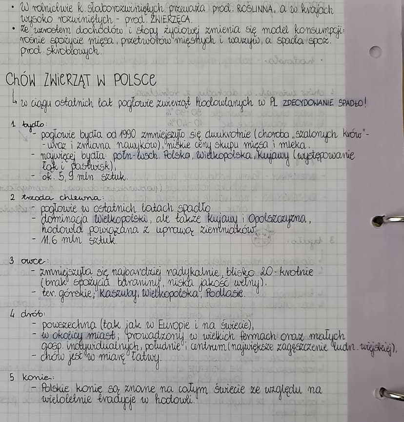 PRODUKCJA ZwierzęCA NA Świecie
chów - wozelka działalność człowieka związana ze zwierzęłami gospodarczymi.
hodowla - zabiegi, mające na celu