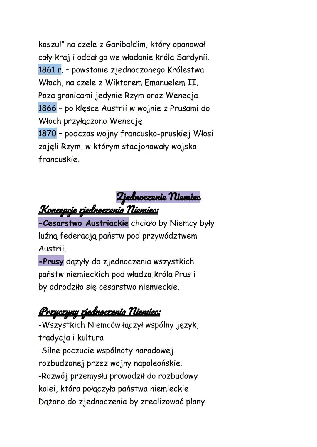 --- OCR Start ---
Zjednoczenie Włoch
Koncepcje zjednoczenia:
-Giuseppe Garibaldi - chciał on aby do zjednoczenia Włoch
doszło na drodze rewo