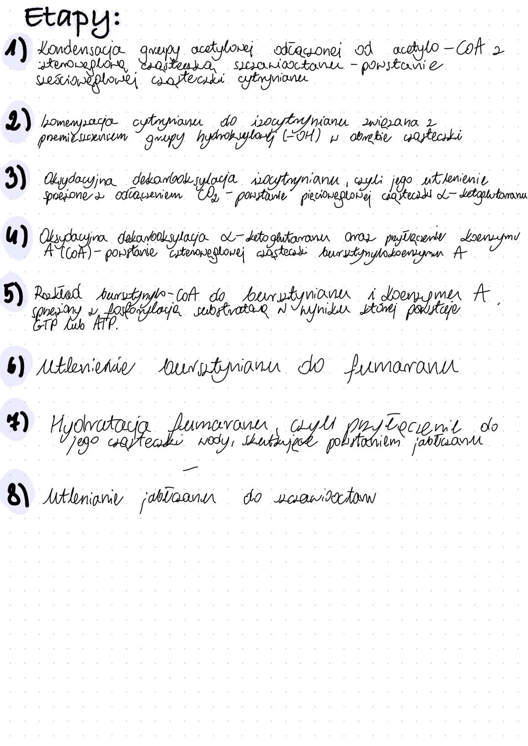 CO TO CYKL KREBSA?
• inacry to cyll dwasee cytrynowego.
• to cykl premian metabolicznych, w
ktorym swerweplowe grupy acetylove.
pochodzące &