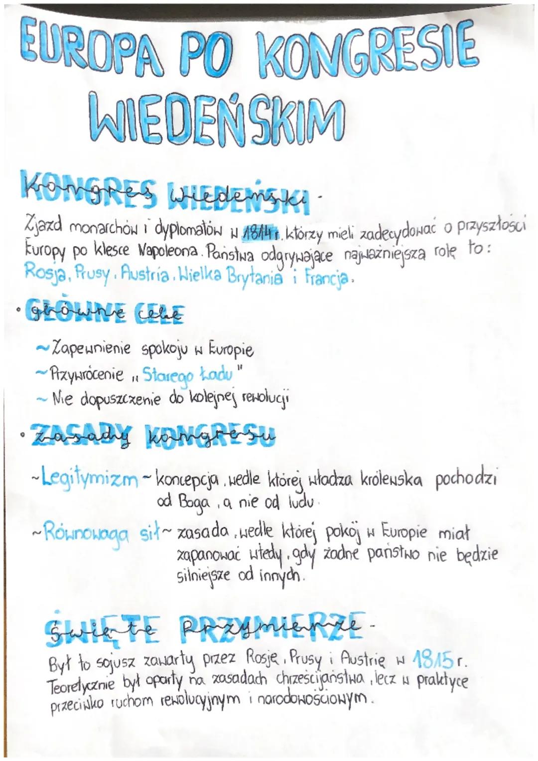 Europa po kongresie wiedeńskim 