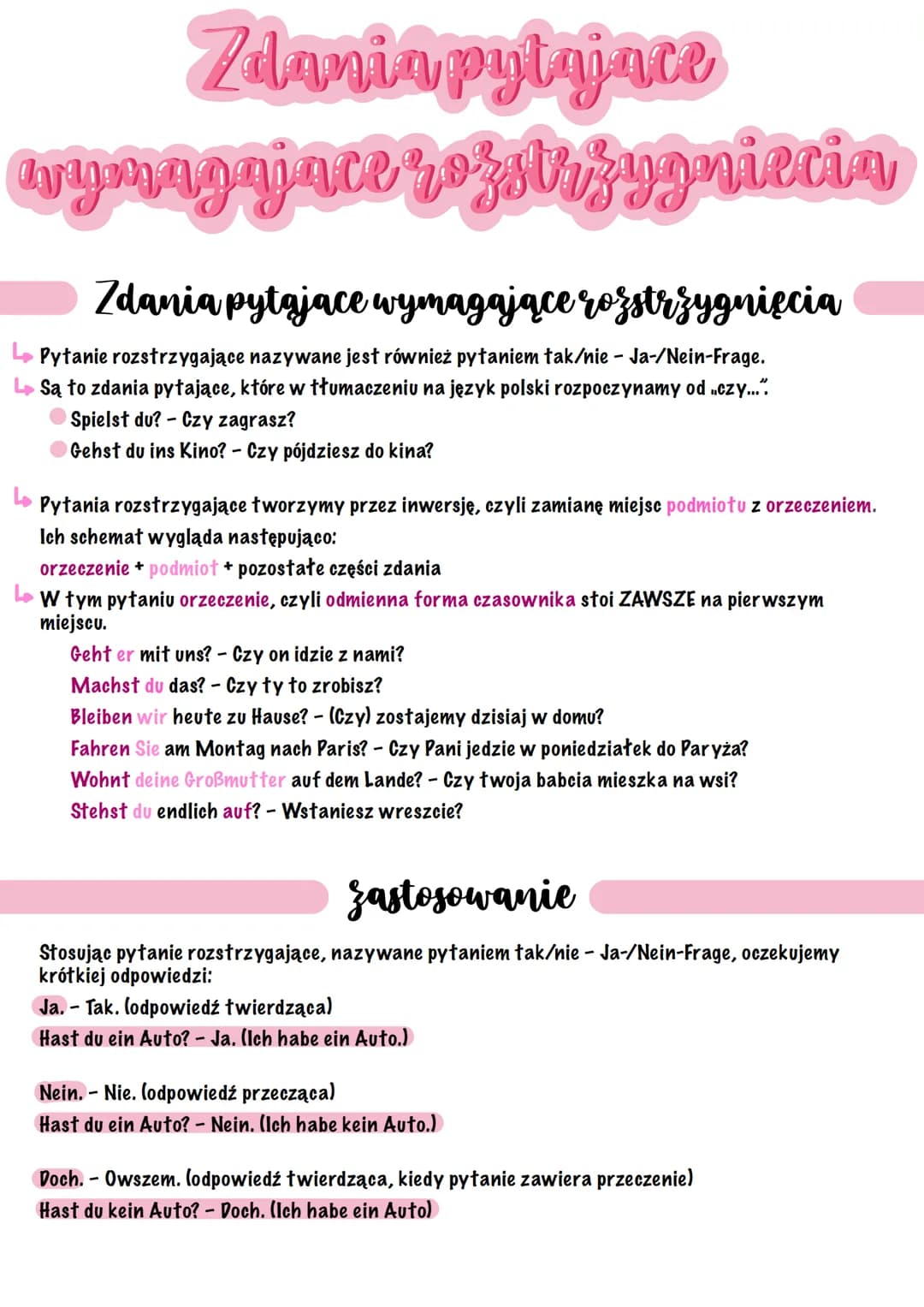 Zdania pytajace
wymagajace rozstrzygniecia
Zdania pytające wymagające rozstrzygnięcia
Pytanie rozstrzygające nazywane jest również pytaniem 
