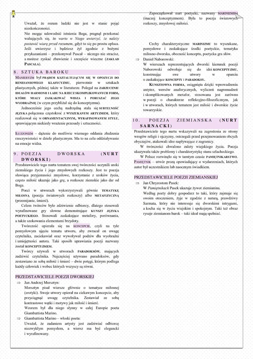 0553
1. NAZWA I RAMY CZASOWE EPOKI
Słowo BAROK pochodzi od portugalskiego barocco oznaczającego
rzadką, cenną perłę o nieregularnym kształci