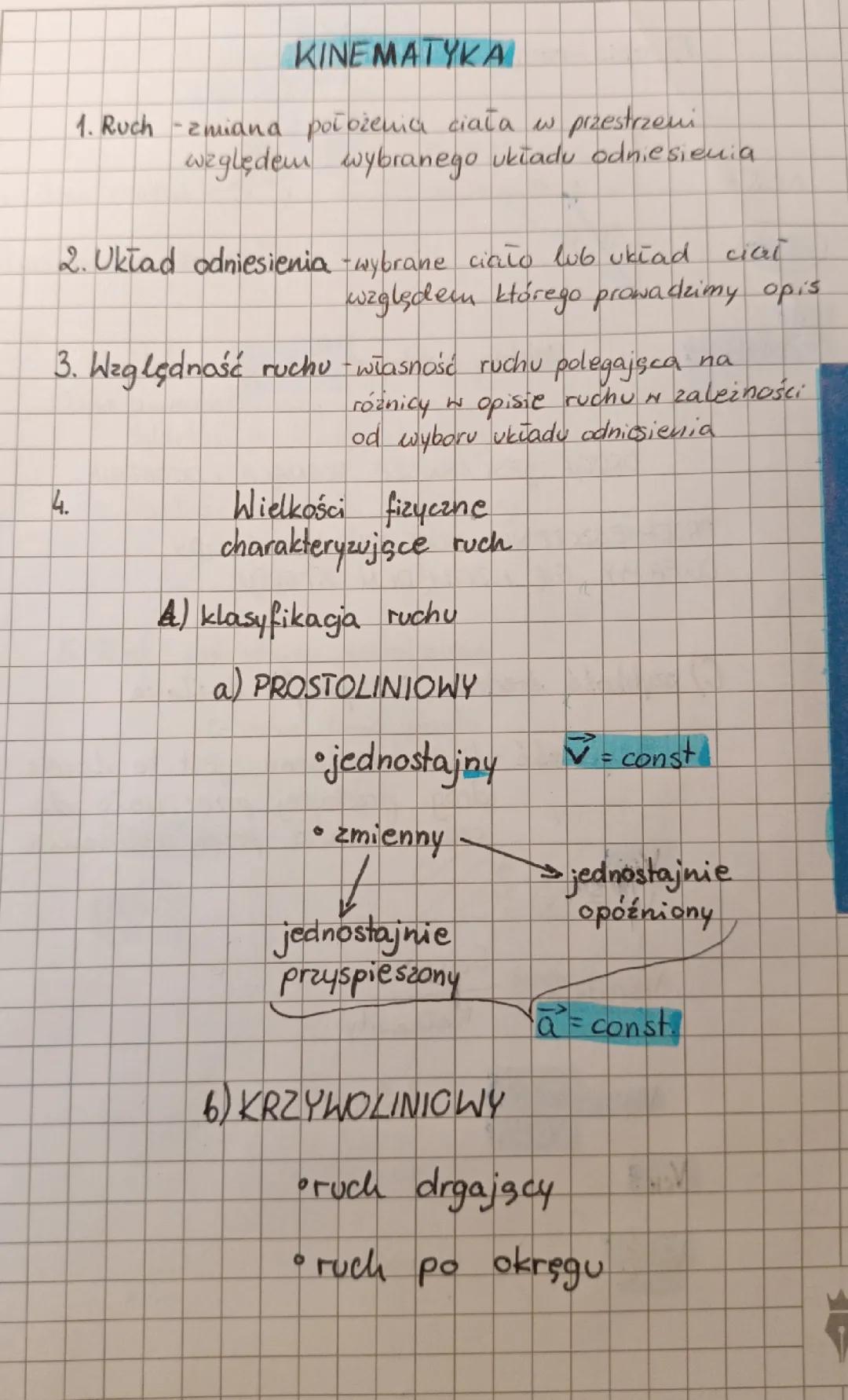 Kinematyka dla licealistów - Kluczowe zagadnienia
