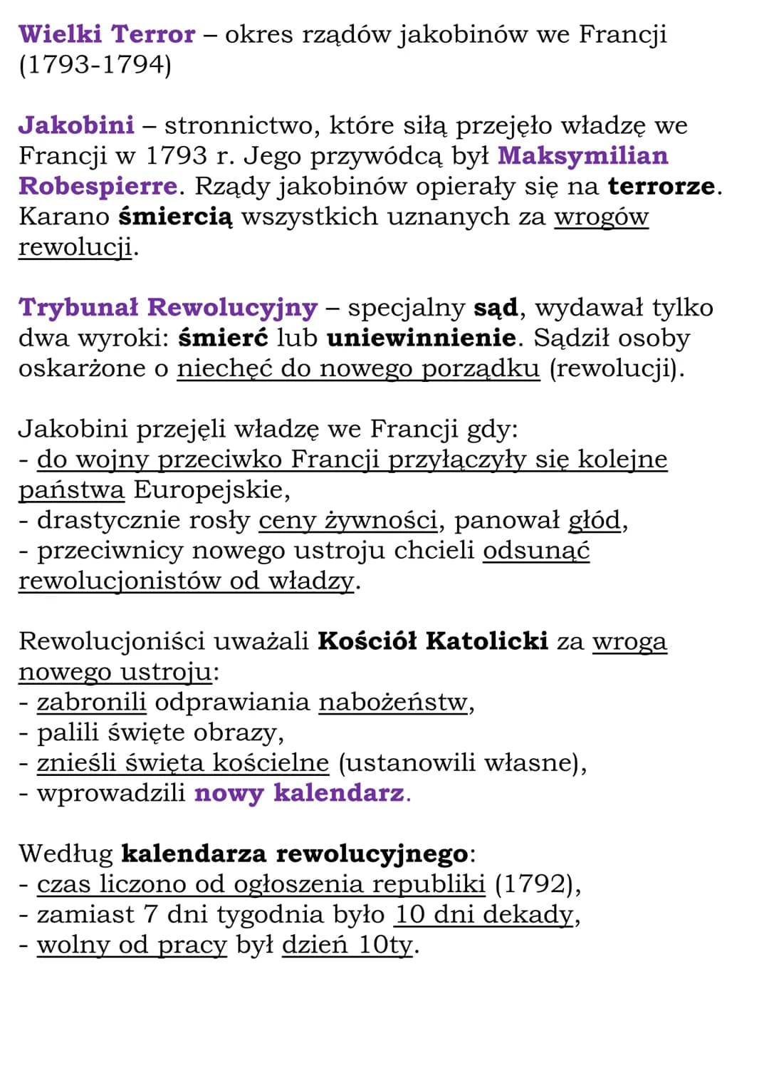 Republika Francuska
Rok 1792:
- wybuch wojny Francji z Austrią i Prusami (powód:
francuscy rewolucjoniści chcieli rozpowszechnić swoje
idee 