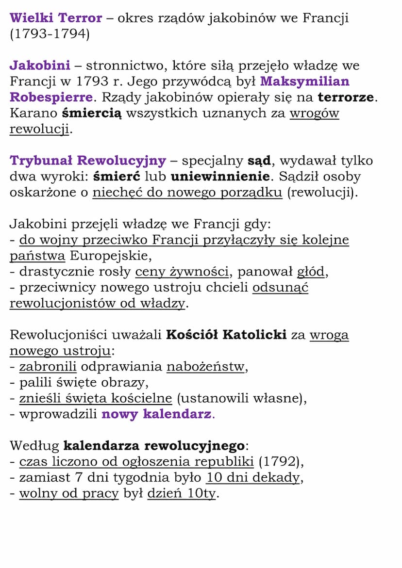 Republika Francuska
Rok 1792:
- wybuch wojny Francji z Austrią i Prusami (powód:
francuscy rewolucjoniści chcieli rozpowszechnić swoje
idee 