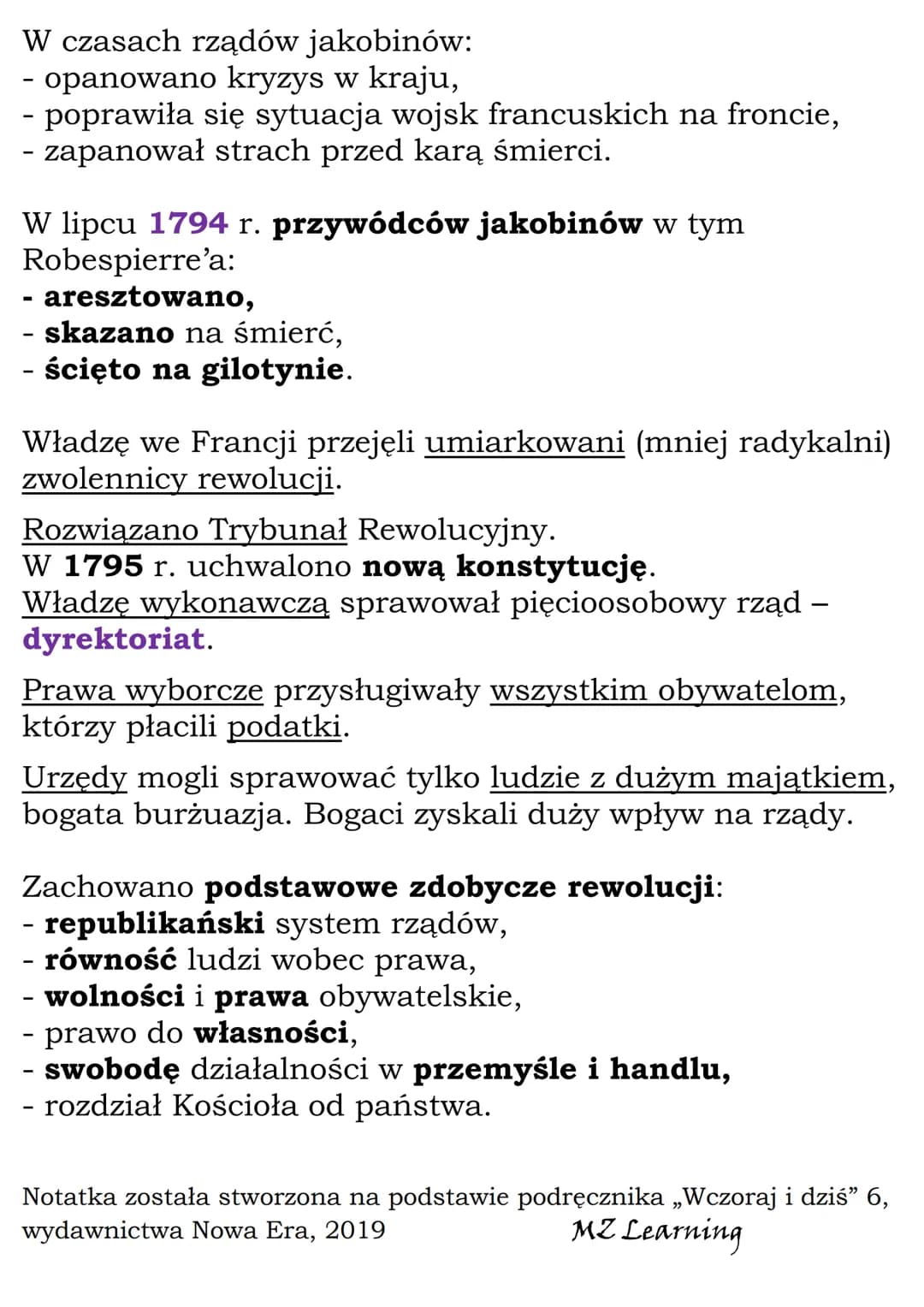 Republika Francuska
Rok 1792:
- wybuch wojny Francji z Austrią i Prusami (powód:
francuscy rewolucjoniści chcieli rozpowszechnić swoje
idee 