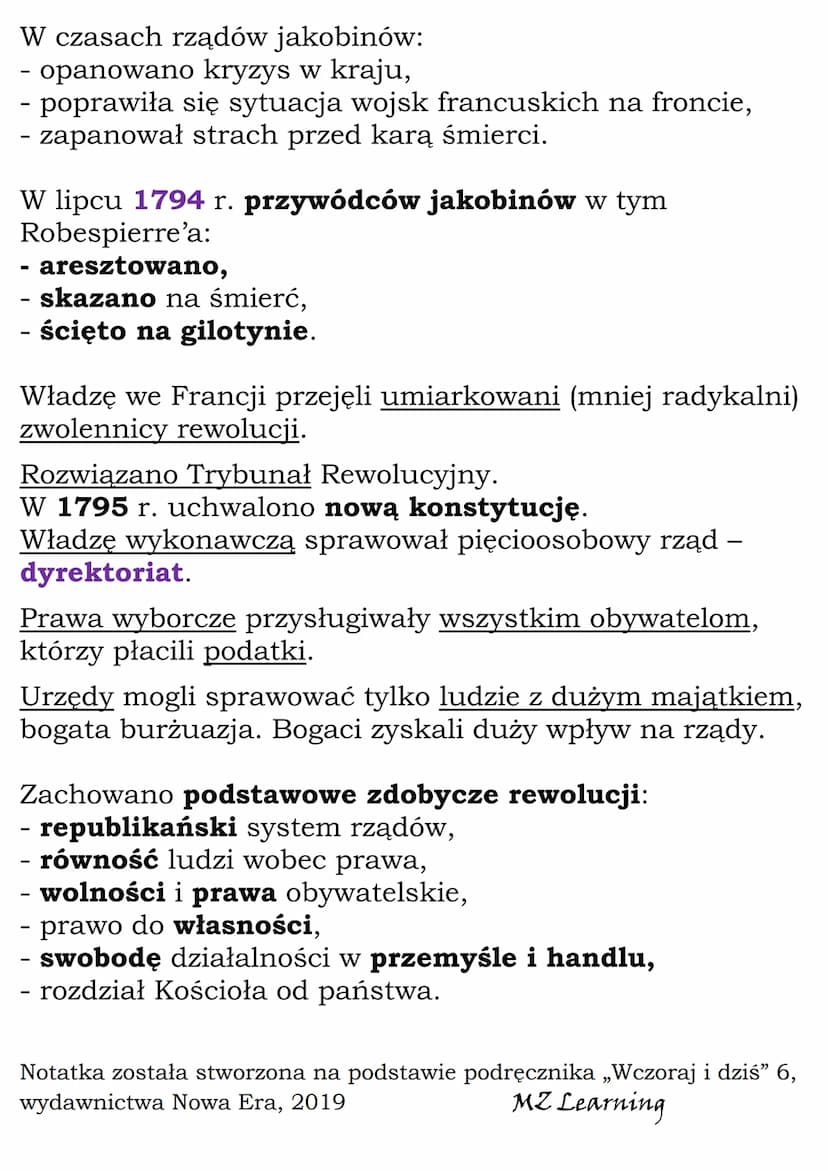 Republika Francuska
Rok 1792:
- wybuch wojny Francji z Austrią i Prusami (powód:
francuscy rewolucjoniści chcieli rozpowszechnić swoje
idee 