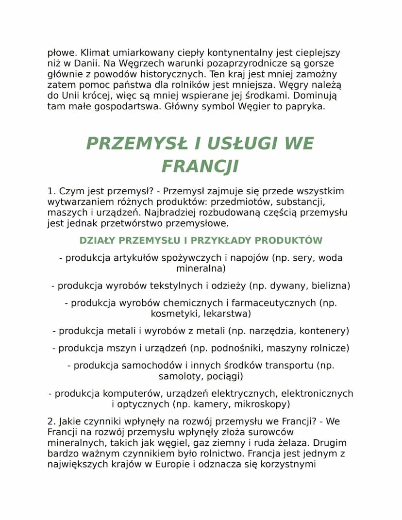 ROLNICTWO DANII I WĘGIER
1. Co to gospodarka? - Są to działania, które polegają na
wytwarzaniu produktów (np. żywności, maszyny), a także na