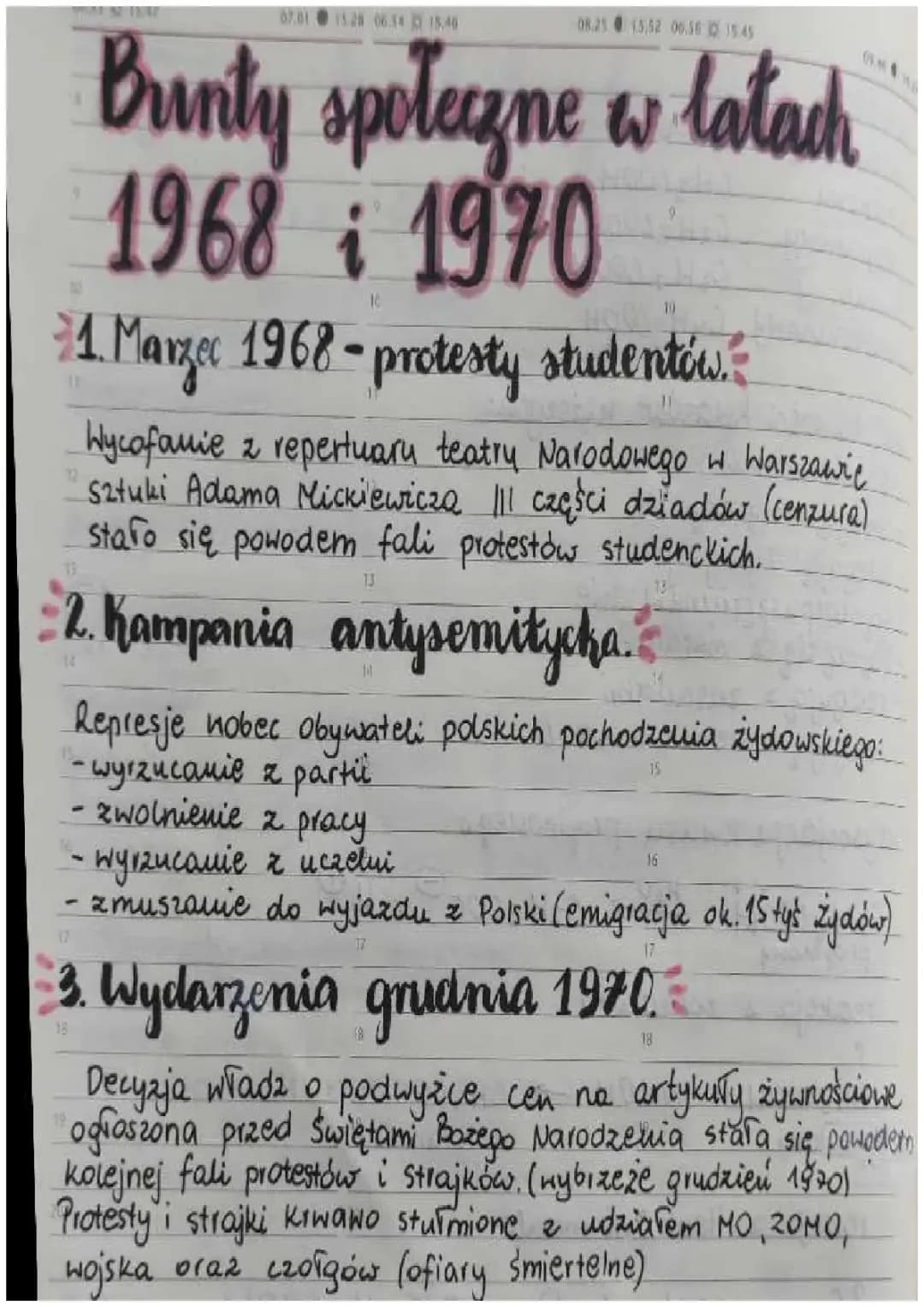 Bunty społeczne w latach 1968 i 1970.