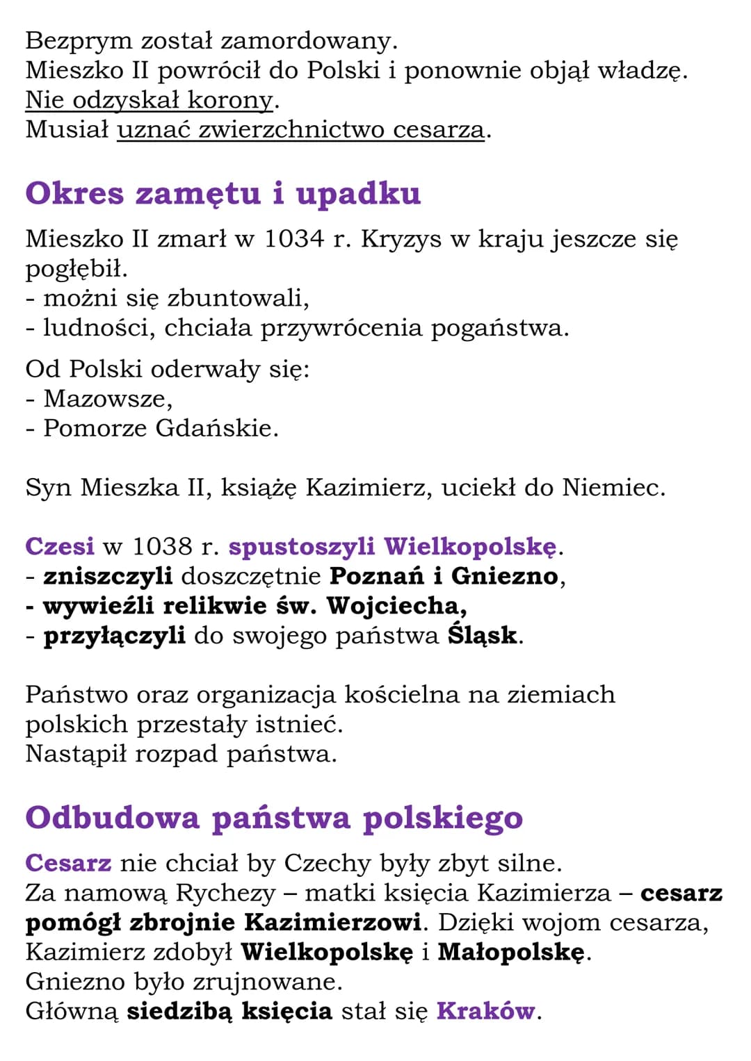 Kryzys i odbudowa
państwa polskiego
Kryzys państwa pierwszych Piastów
Mieszko II - król Polski od 1025 r, młodszy z synów
Bolesława Chrobreg
