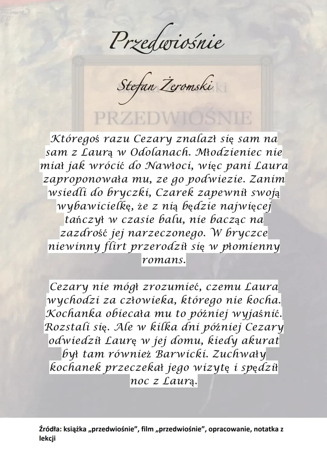 Stefan Żeromski
PRZEDWIOŚNIE Przedwiośnie
Stefan Zeromski
efan Žeromski
PRZEDWIOŚNIE
Akcja utworu zaczyna się od 1914 roku do 1917
roku. Mie
