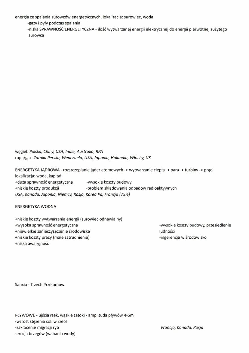 ENERGETYKA - pozyskiwanie, przetwarzanie, gromadzenie, przesyłanie energii
ENERGIA PIERWOTNA - ENERGIA WTÓRNA - elektryczna, mechaniczna, ci