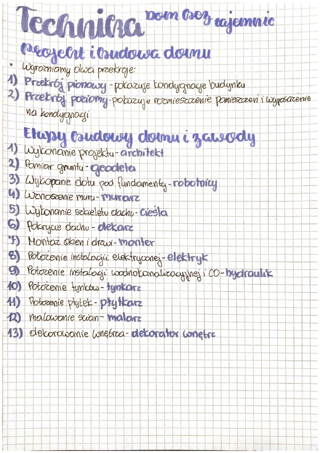 Dom bez tajemnic: Technika, Klasa 6