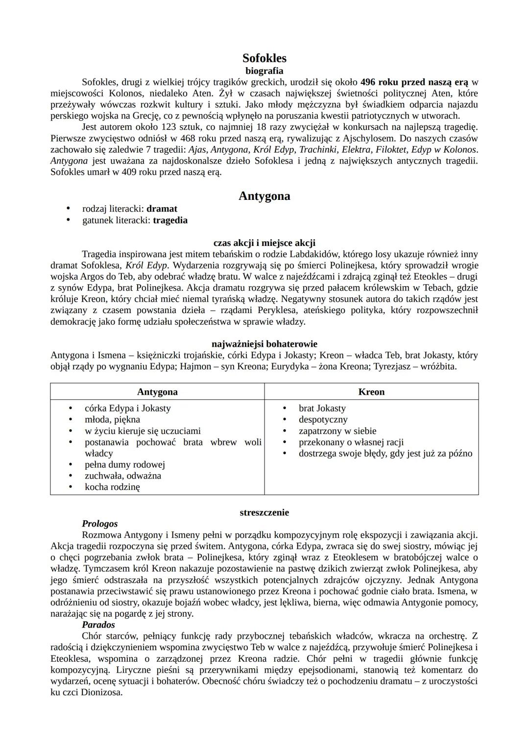 # Sofokles
biografia
Sofokles, drugi z wielkiej trójcy tragików greckich, urodził się około 496 roku przed naszą erą w
miejscowości Kolonos,