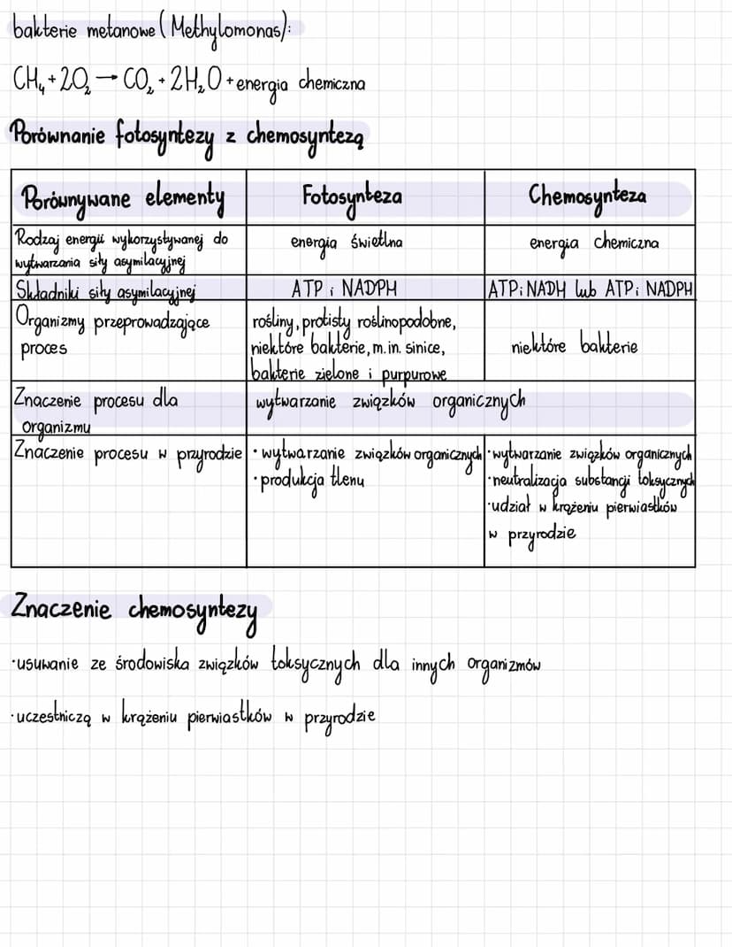 Autotroficzne odzywianie sie
organizmów – chemosynteza
Chemosynteza - zachodzi ona u
bakterii, które czerpią energię potrzebną do
asymilacji