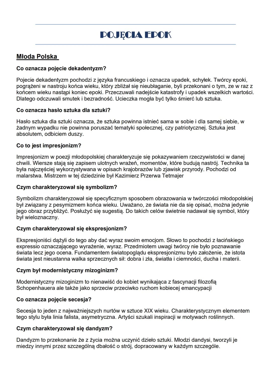 POJĘCIA EPOK
Starożytność
Co to jest mit?
Mit to opowieść o bogach i bohaterach starożytnych Greków i Rzymian. Tłumaczyły zjawiska
przyrody,