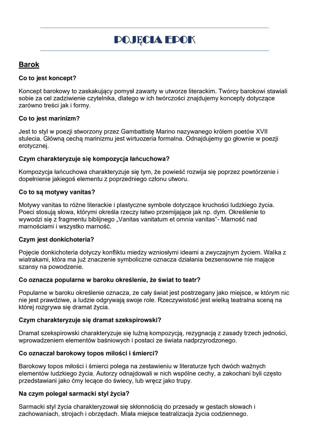POJĘCIA EPOK
Starożytność
Co to jest mit?
Mit to opowieść o bogach i bohaterach starożytnych Greków i Rzymian. Tłumaczyły zjawiska
przyrody,