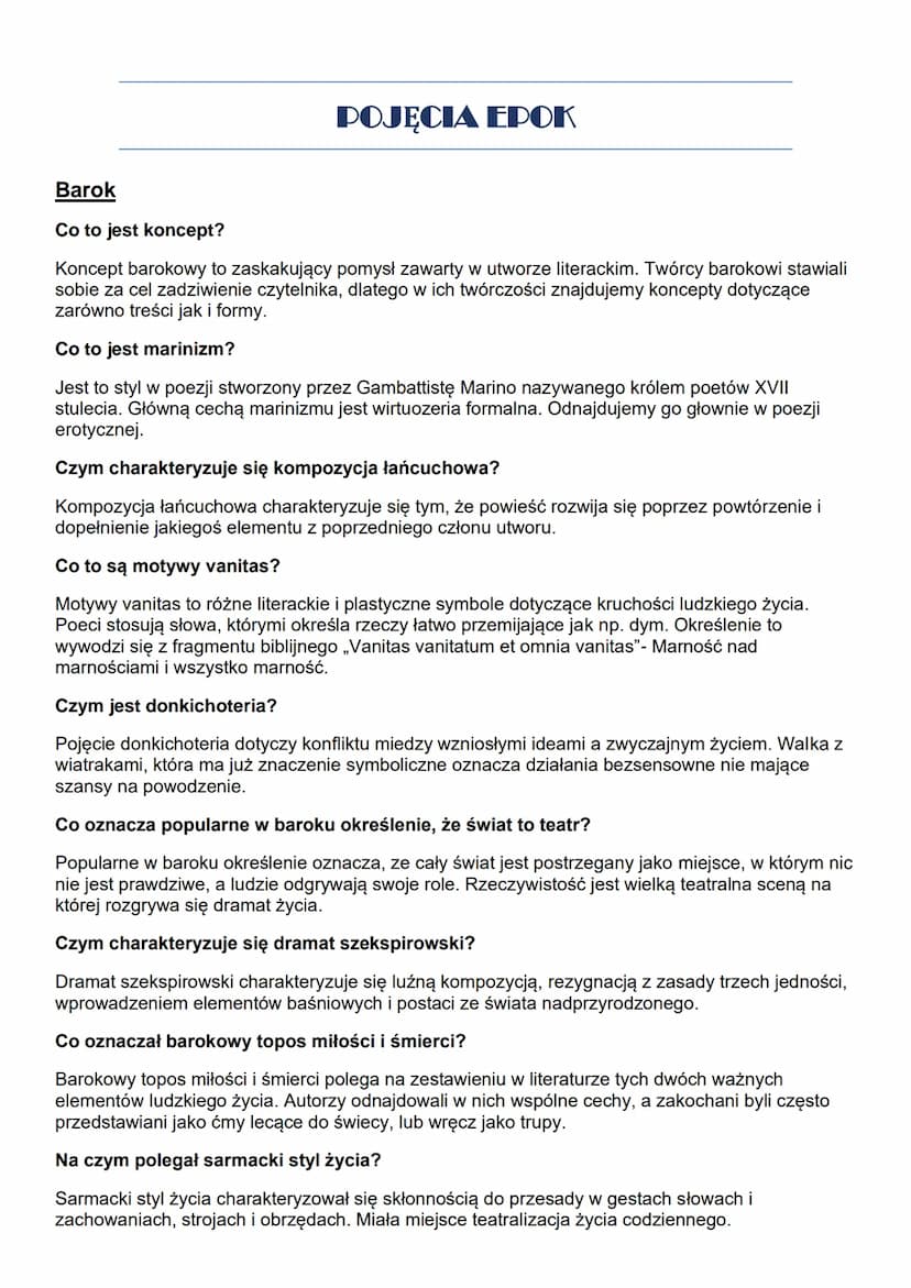 POJĘCIA EPOK
Starożytność
Co to jest mit?
Mit to opowieść o bogach i bohaterach starożytnych Greków i Rzymian. Tłumaczyły zjawiska
przyrody,