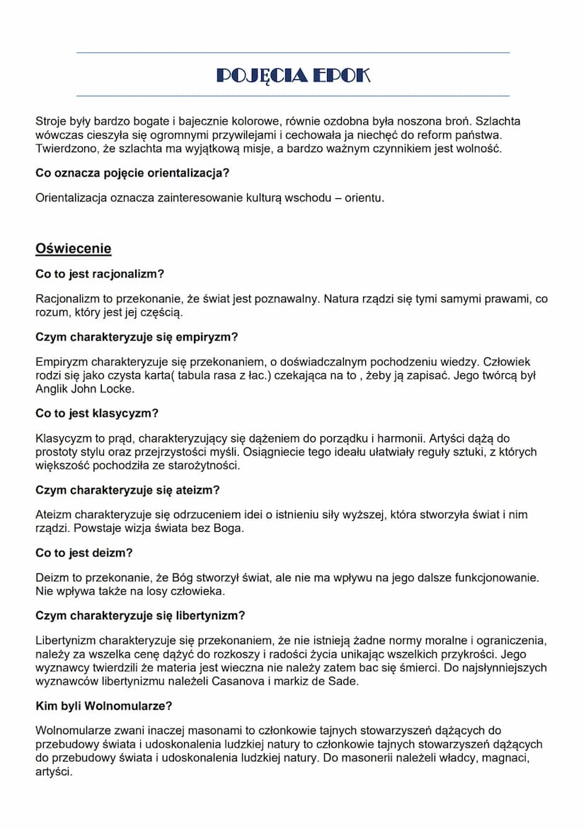 POJĘCIA EPOK
Starożytność
Co to jest mit?
Mit to opowieść o bogach i bohaterach starożytnych Greków i Rzymian. Tłumaczyły zjawiska
przyrody,