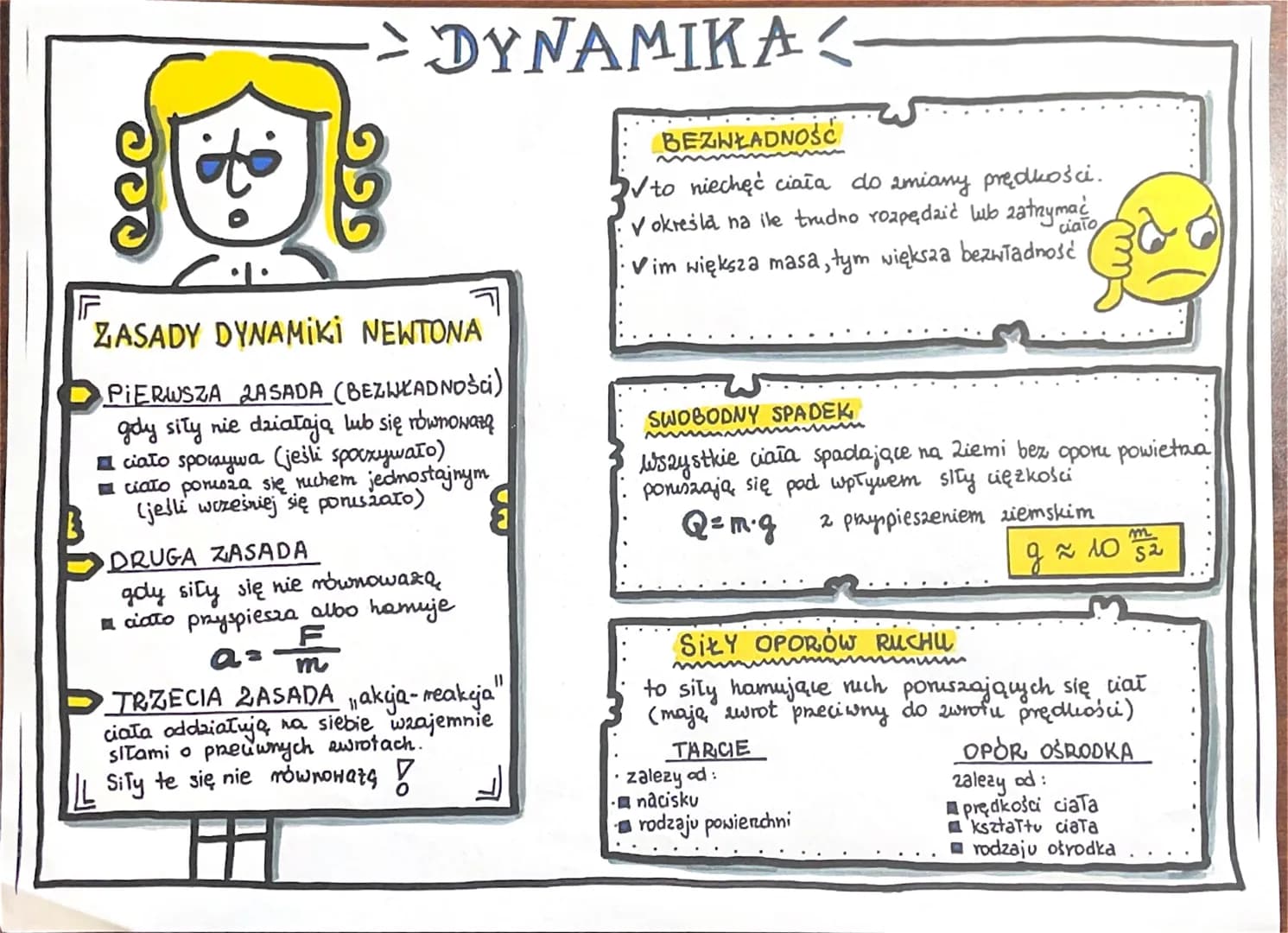 F
ZASADY DYNAMIKI NEWTONA
PIERWSZA 2ASADA (BEZWŁADNOŚCI)
gdy siły nie działają lub się równowaza
ciało sporaywa (jeśli spoczywało)
ciało por