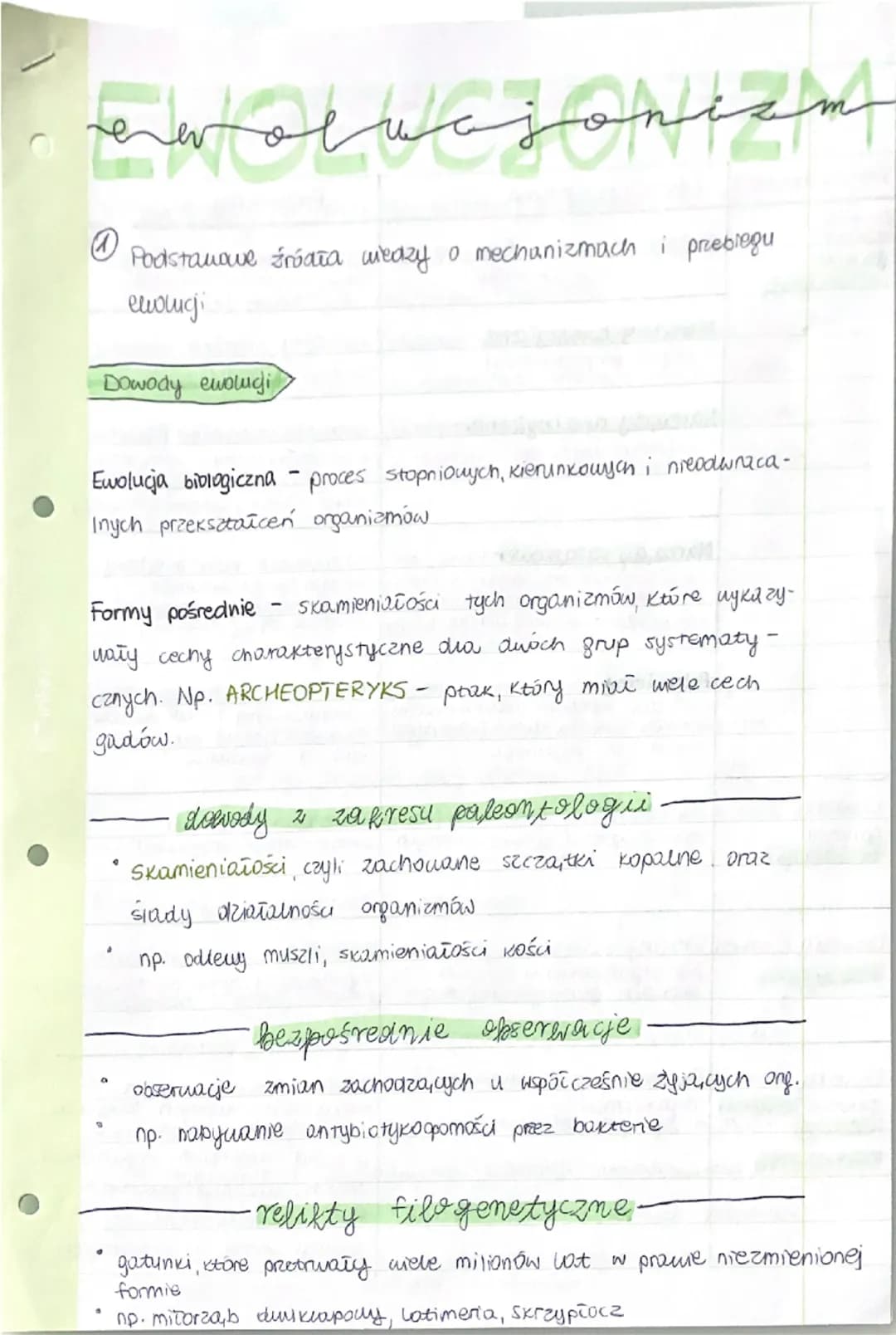 wolucjonizu
Podstawowe źródła wiedzy o mechanizmach i przebiegu.
ewolucji
Dowody ewolugi
Ewolucja biologiczna - proces stopniowych, kierunko