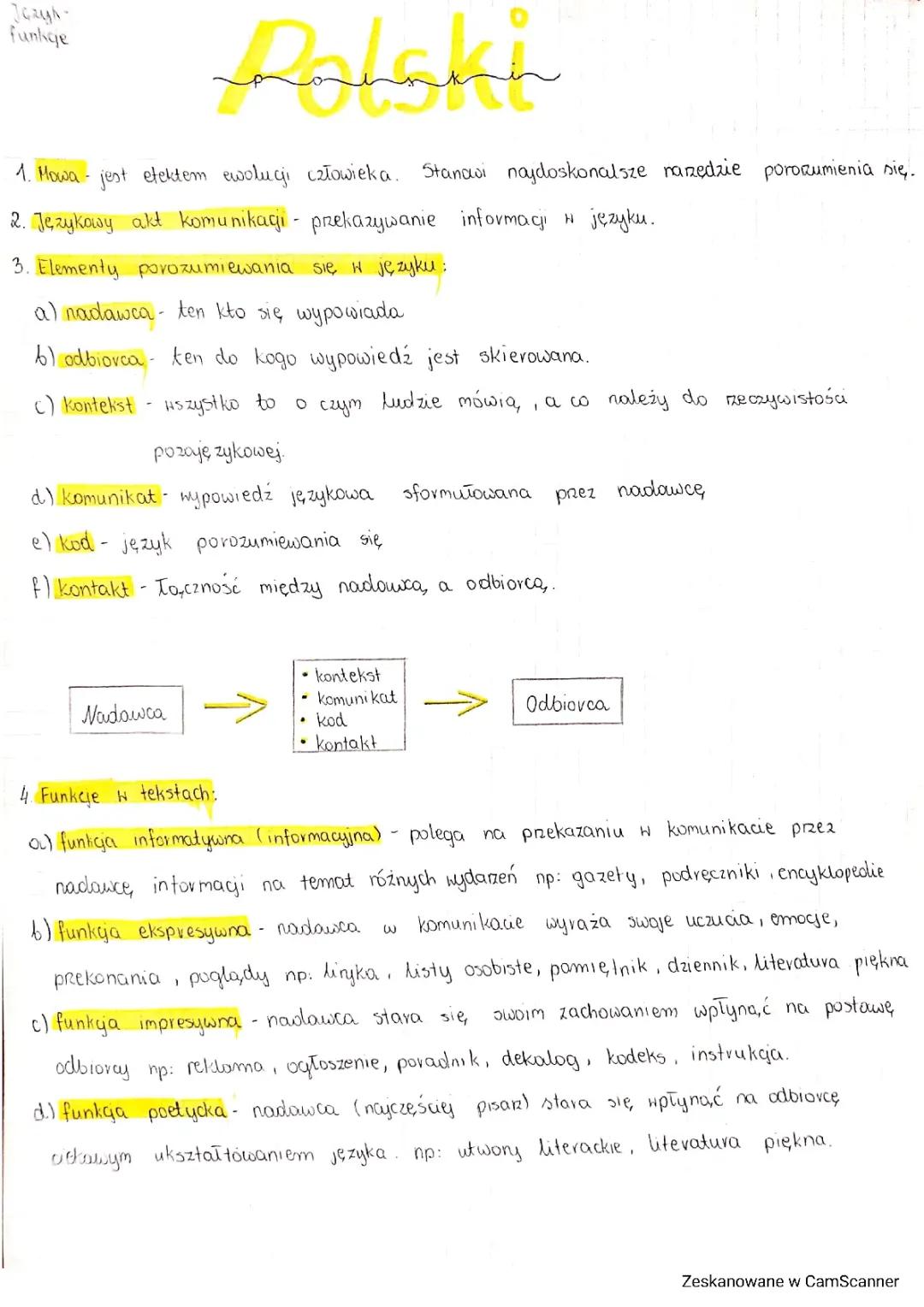 Funkcje języka 