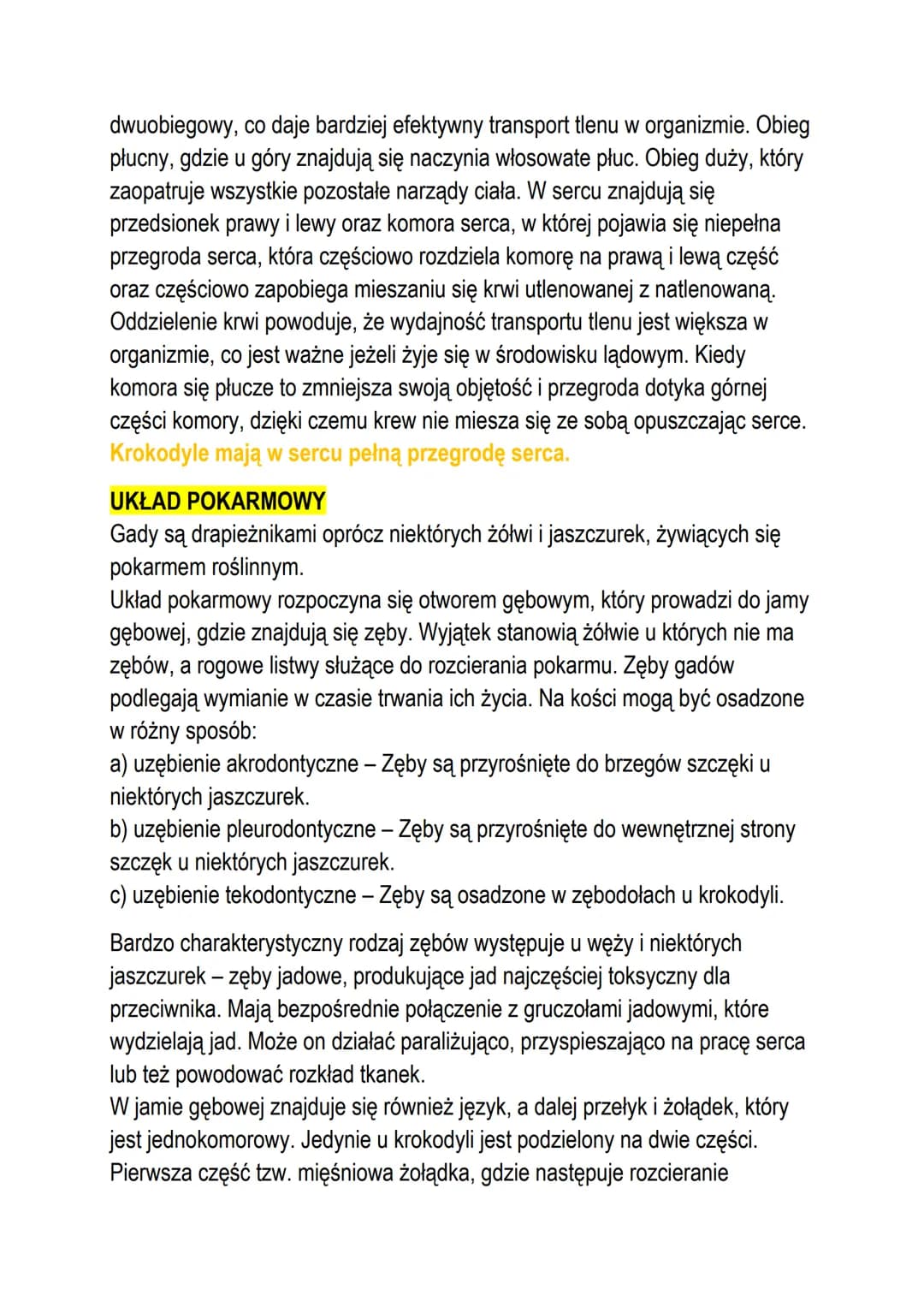 T: Gady - pierwsze owodniowce.
Są to pierwsze zwierzęta przystosowane w pełni do życia w środowisku
lądowym. Niektóre gatunki są wtórnie prz