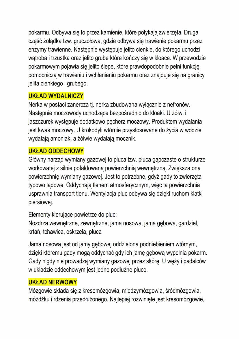 T: Gady - pierwsze owodniowce.
Są to pierwsze zwierzęta przystosowane w pełni do życia w środowisku
lądowym. Niektóre gatunki są wtórnie prz