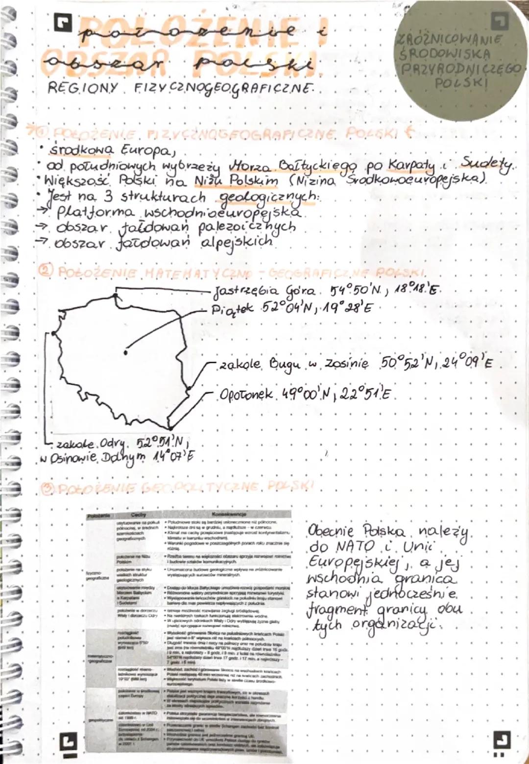 ## POLOŻENIE I OBSZAR POLSKI

REGIONY FIZYCZNOGEOGRAFICZNE.

### POŁOŻENIE FIZYCZNOGEOGRAFICZNE POLSKI

- Środkowa Europa,
- od południowych