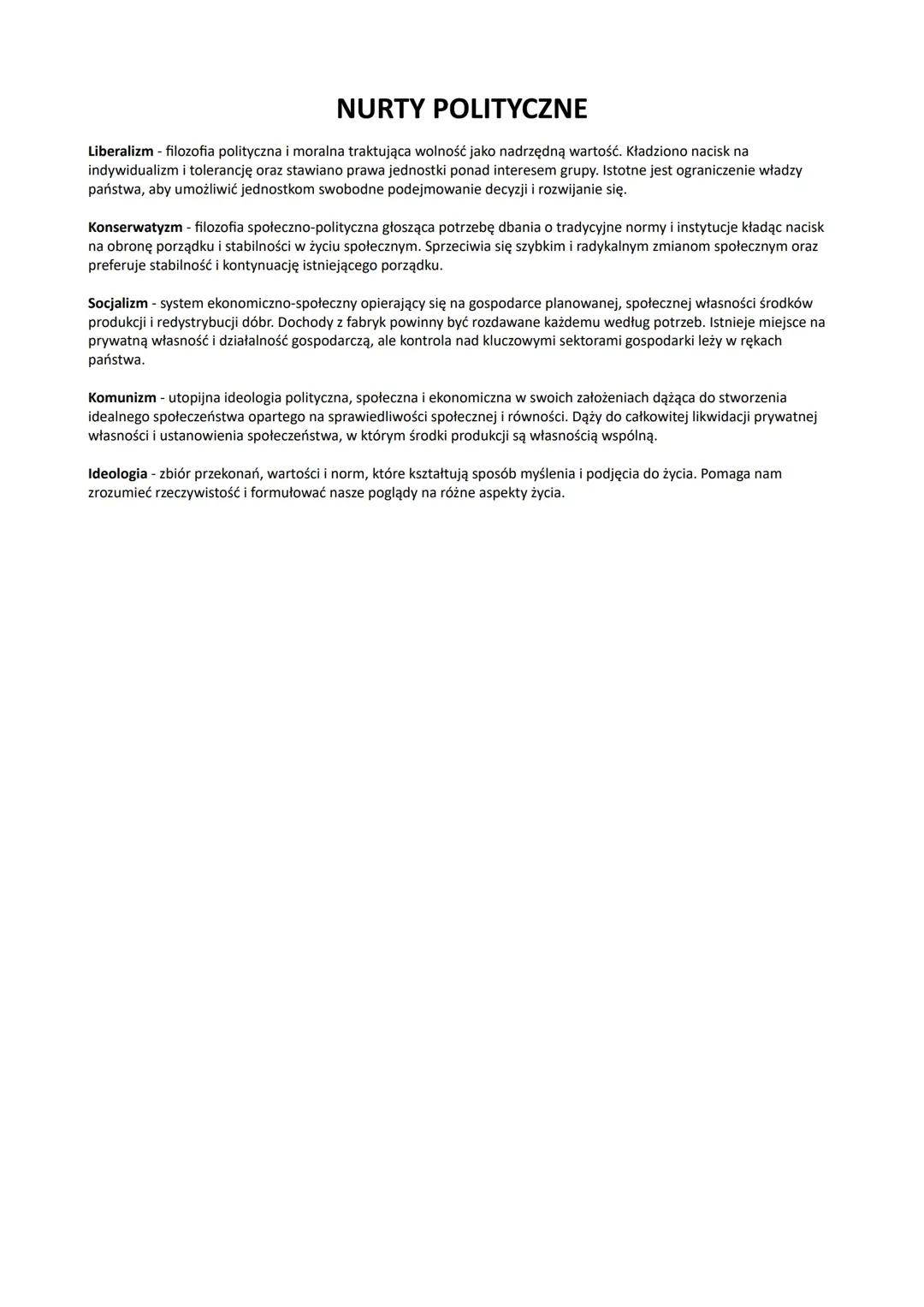 Nurty Polityczne - Definicje i Charakterystyczne Ideologie