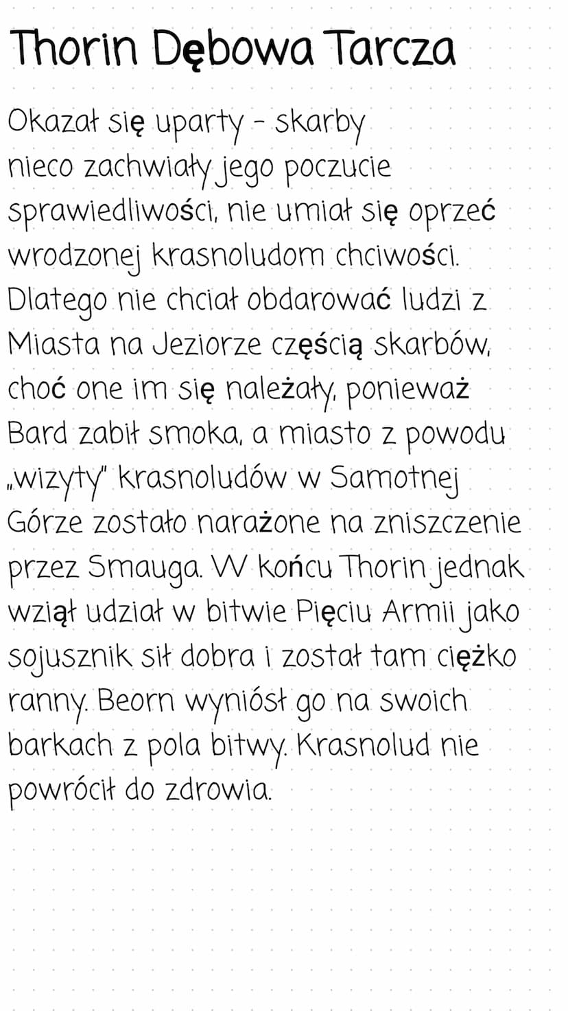 Hobbit
streszczenie
Hobbit Bilbo niespodziewanie dla samego.
siebie wyrusza w podróż po skarb jako
włamywacz, czyli ktoś odpowiedzialny za
z