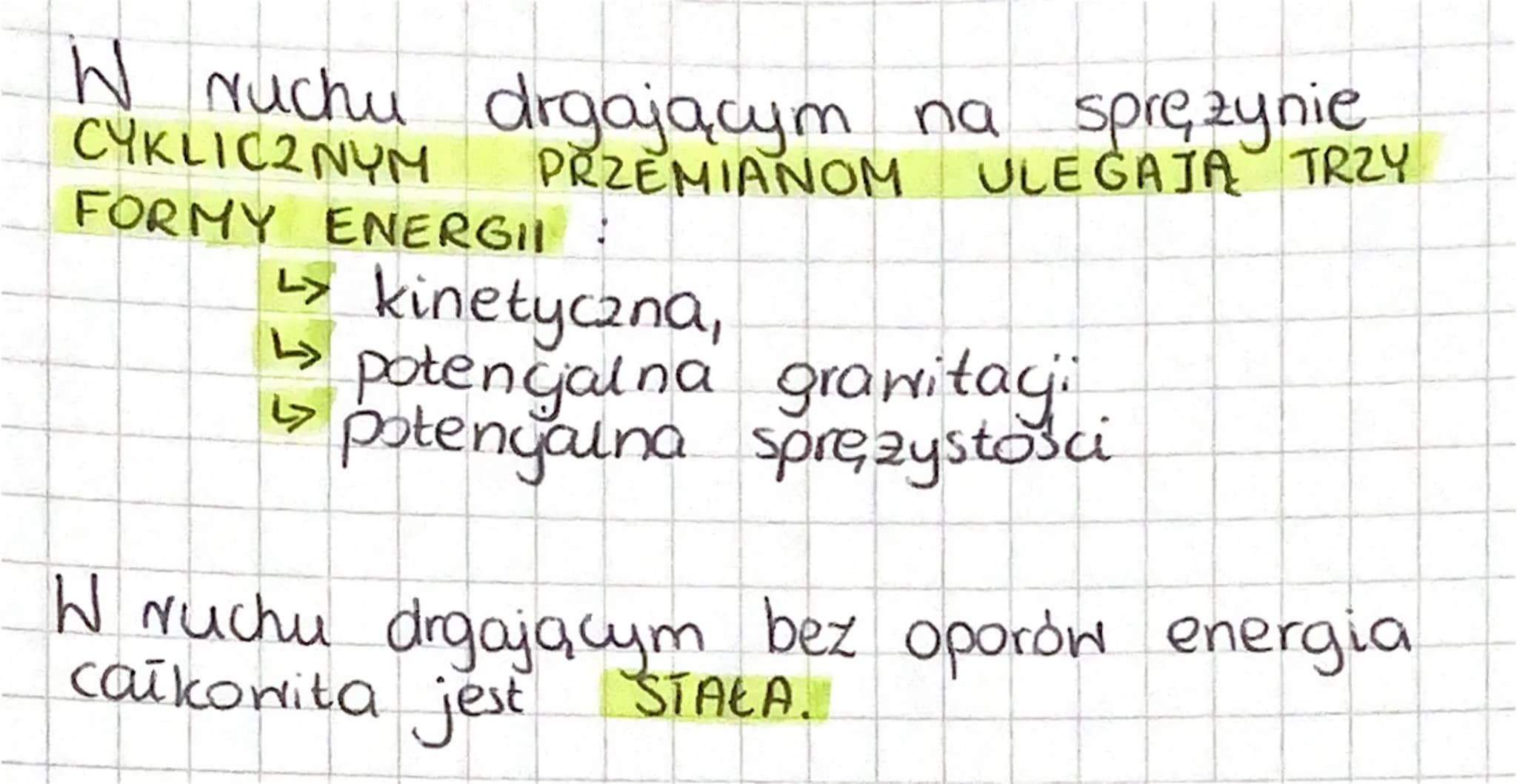 WAHADŁO SPREYNONE
Jest to cięzarek (obciganik) zawieszony na
Sprężynie.
INNAN
NAMADŁO SPRĘZYNOWE
W
położeniu równowagi siły ciężkości i sprę