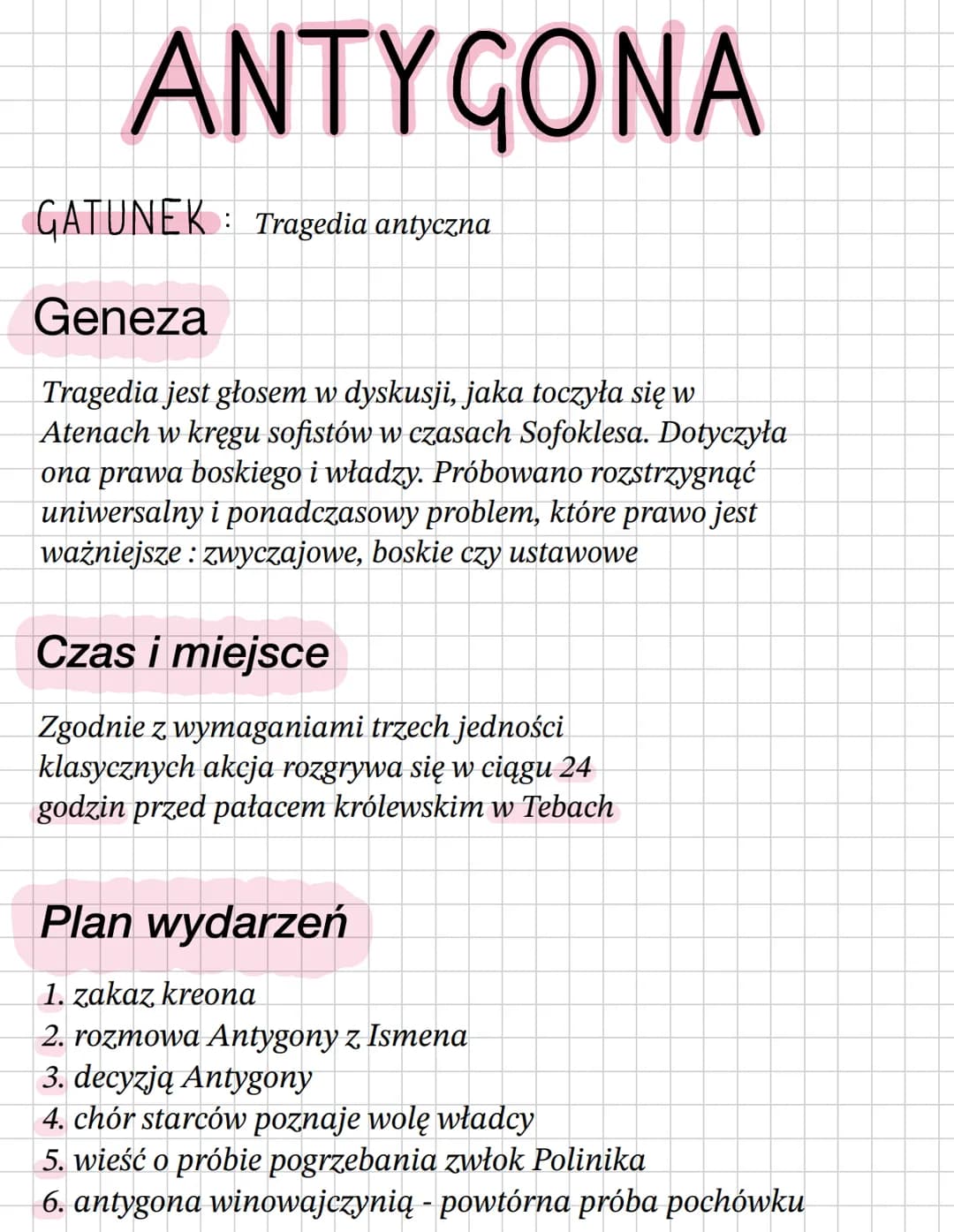 ANTYGONA
GATUNEK: Tragedia antyczna
Geneza
Tragedia jest głosem w dyskusji, jaka toczyła się w
Atenach w kręgu sofistów w czasach Sofoklesa.